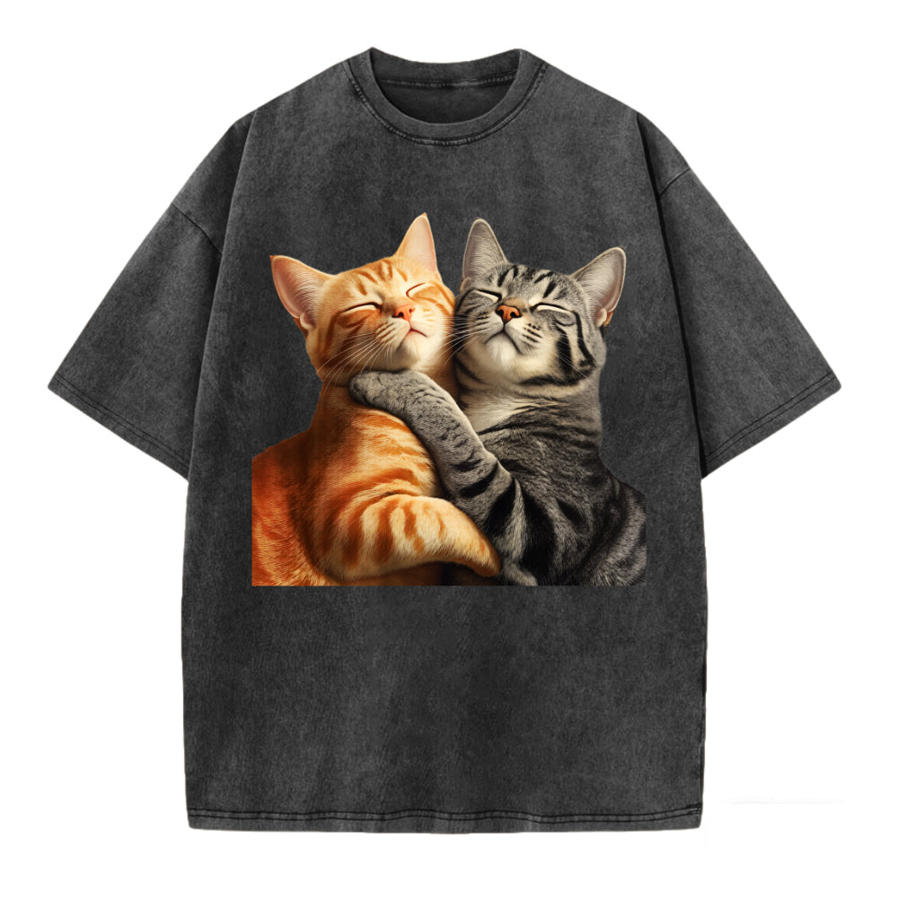 Titanic Cat Movie Scene Graphic Washed T-shirt